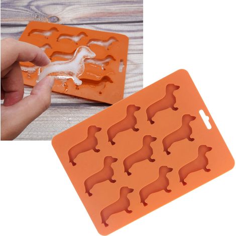 Moule à glaçons en silicone en forme de chien pour chocolat, crayons et yaourt