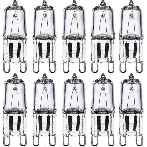 Ampoules halogènes G9 28 W (29 W) 230 V 2800 K blanc chaud, dimmables, ampoules capsules G9 pour lustres, appliques murales et lampes de table, lot de 10 -ZY N (1/5)