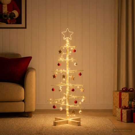 Sapin de Noël en métal avec support KUOPIO 90 cm Acier Doré (1/5)