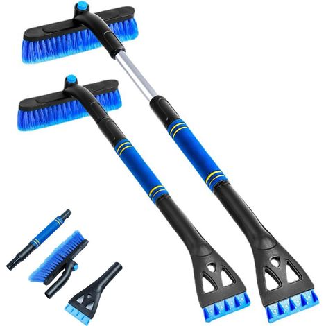 Grattoir à Glace Voiture avec Balai, Grattoir à Neige Amovible 3 en 1, Brosse à Neige avec Rotation à 360, Grattoir Pare Brise Voiture, pour Voitures