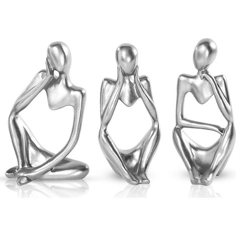 Sculpture de résine abstraite 3 pièces de statue d'art moderne