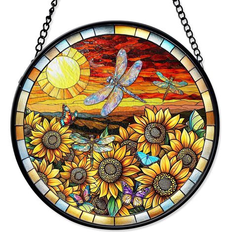 Décoration fenêtre vitrail 30 cm – Attrape-soleil suspendu (1/3)