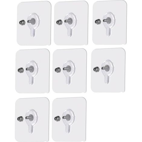Vis auto-adhésives pour fixation murale, lot de 8, transparentes, 12 mm (1/5)