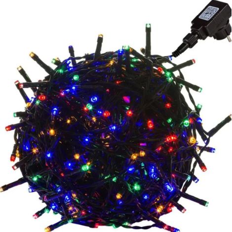 Guirlande Lumineuse LED - 200 Led Multicolore - 20 M - Cable Vert - Pour Decoration Interieure (1/5)