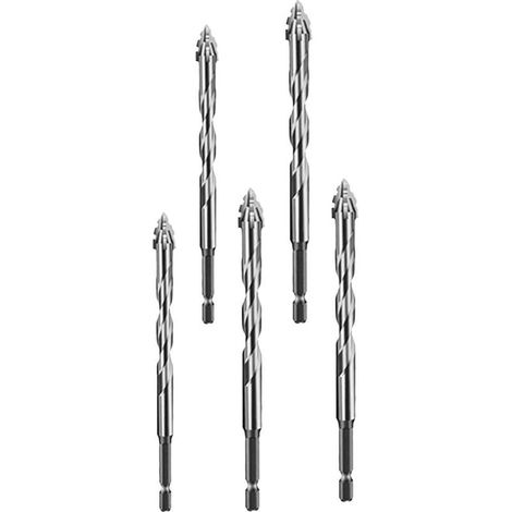 Lot de 5 forets excentriques de précision pour carreaux de verre, pour créer des trous dans divers matériaux (1/5)