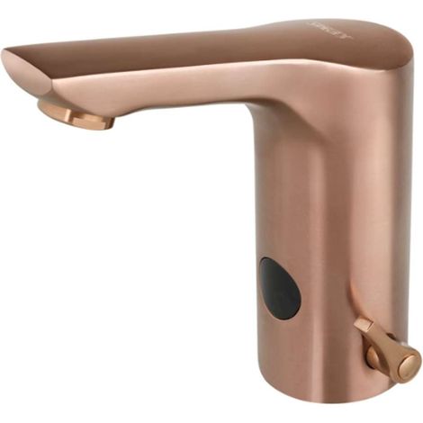 Sanela - Grifo electrónico para lavabo, alimentado por batería, oro rosa mate SLU 76FXB (1/2)