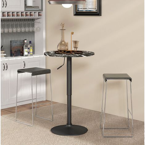 tavolo cucina rotondo 60 cm altezza regolabile nero OKMYHOME (1/3)