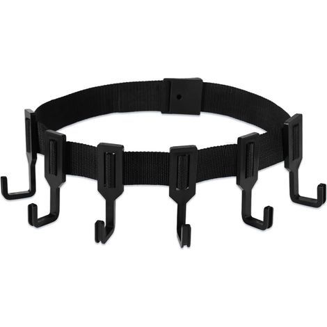 Porte-Sangles Treestand, Noir Sangles d'Arrimage à Cliquet avec Crochet pour Équipement de Chasse Cintres pour Arbre pour Suspension d'Équipement de Chasse (1 Sangle avec 6 Crochets) (1/5)