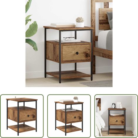 Rangement chambre -  Cabinet de chevet Bois ancien 40 x 42 x 56 cm Bois d'ingénierie (1/5)
