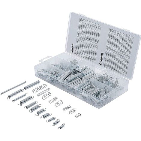 Bgs Technic – Coffret de 200 ressorts de traction et de compression – Acier galvanisé – Résistance à la corrosion – Dimensions variées pour projets techniques (1/3)
