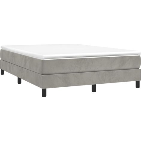 Estructura de cama con somier terciopelo gris claro 140x190 cm vidaXL