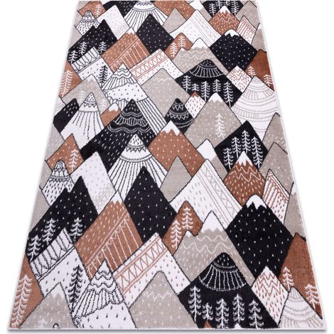 Teppich FUN Tops für Kinder, Berge, Gipfel creme multicolour 120x170 cm
