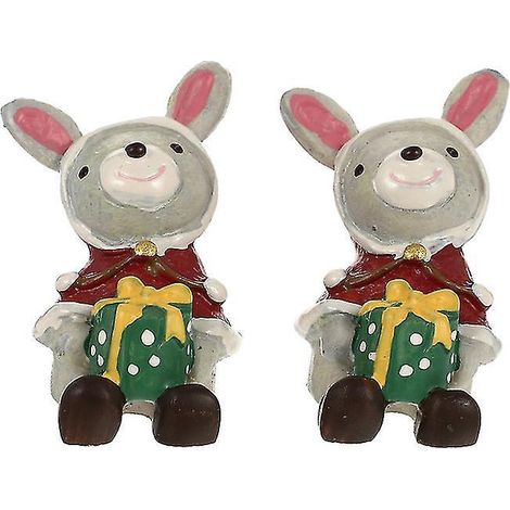 2 décorations de Noël en forme de lapin