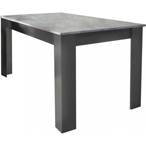 Tavolo di 138x80x74.5 cm per sala da pranzo cucina soggiorno di colore Bianco e Grigio scuro effetto cemento mod. Pepper (1/5)