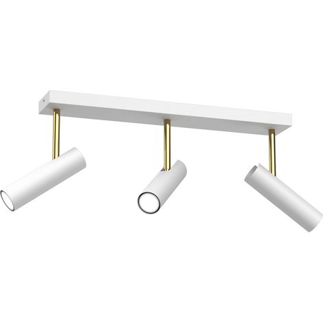 Rampe 3 spots orientables blanc/or GU10 Luminex Axion