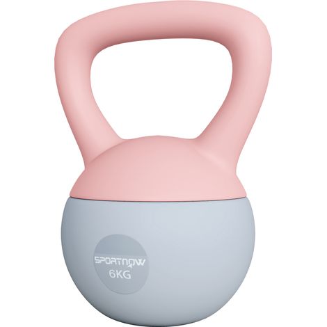 Kettlebell Pesa Rusa 6 kg Relleno de Arena Metálica Mango Antideslizante Training en Casa 19x19x28 cm Rose (1/5)