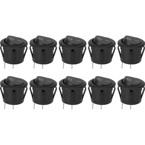 10 interrupteurs à bascule KCD1 ronds 2 broches, marche/arrêt, pour appareils électroménagers, lot de 10 pièces (1/5)