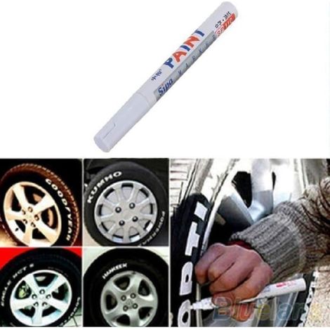 Marqueur permanent blanc pour pneus de voiture et de moto – Marqueur imperméable haute résistance aux UV, durable et résistant à l'eau (1/2)