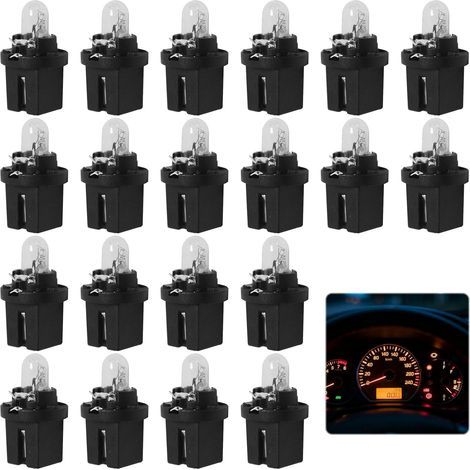 Éclairage de tableau de bord, 20 ampoules de compteur de vitesse 12V2W pour Twingo, ampoules LED T5 jaune clair pour voitures et motos, éclairage de compteur de vitesse de remplacement (1/5)