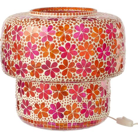 Lampe de table mosaïque en verre rose (1/4)