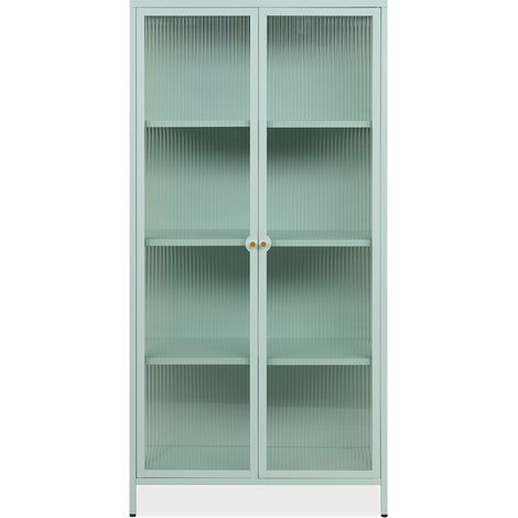 CALICOSY - Vitrine avec 2 portes vitrées et 3 étagères en métal L80 cm - MILTON (1/5)