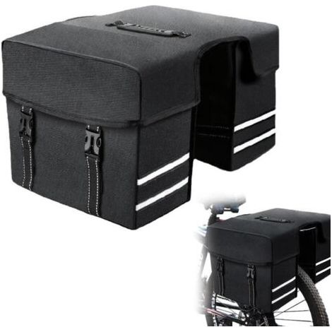 (Noir)Sac Vélo Porte Bagage étanche - Noir - 28L Pour Siège Arrière de Vélo (1/4)