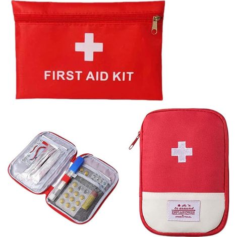 2 mini trousse de secours, trousse secours vide, trousse medicaments voyage, Sac de Stockage de Portable, Trousse de Secours Portable pour Voyages Bureau à Domicile Voiture Randonnée (1/5)