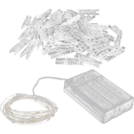 Photo Clip Light String Clip String Lampe Décoration Lumière avec 200LEDs 60 Clips Transparents (1/5)