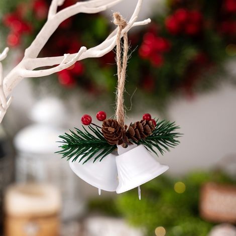 Cloche De Noël - En Fer Et Plastique - Pour Arbre De Noël Et Décoration Intérieure - Hauteur 13 Cm - Lot De 1 (1/5)
