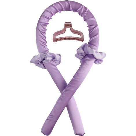 Fer à friser sans chaleur, bandeau violet en mousse EVA et satin, ensemble de 1 pièce (1/5)