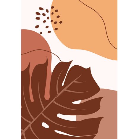 Papier peint panoramique - Feuille Boho - 176 cm x 255 cm (1/2)