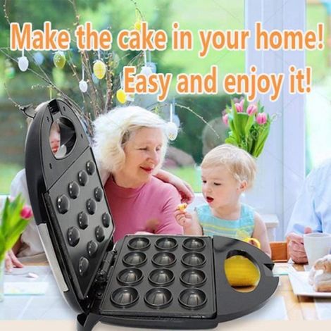 Gaufrier - Machine À Gâteau Électrique À Noix - Pour Petit-Déjeuner Et Goûter - 750 W - Capacité 12 Pièces - Double Chauffage (1/4)