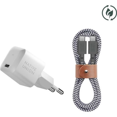 Native Union 30W USB-C Fast GaN Charger White + USB-C Cable Zeb. (1/5)