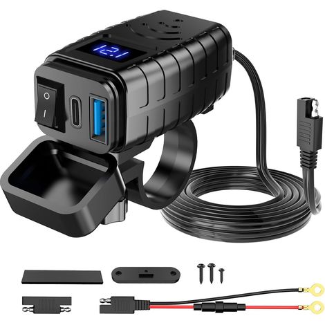 Voltmètre pour moto, USB, pour la surveillance électrique des motos, à installer sur le véhicule.-AquaForge (1/5)