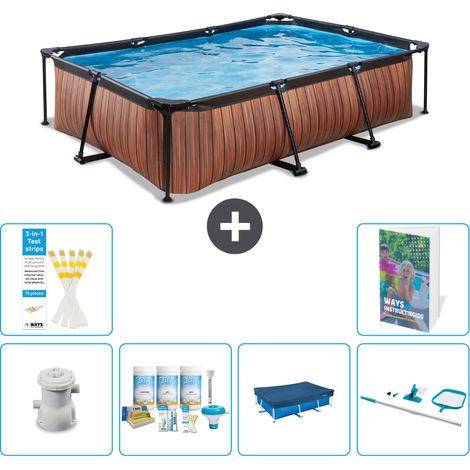 Exit-toys Piscina Exit Rectangular - Efecto madera - 300x200x65 cm - 7-piezas  S336 (1/5)