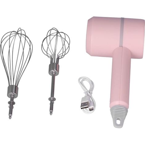 Agitateur manuel électrique avec agitateur en acier inoxydable pour agiter, mélanger, agitateur portable pour la cuisson de la cuisine, moteur de haute puissance, barre d'œuf amovible(Rose) (1/5)