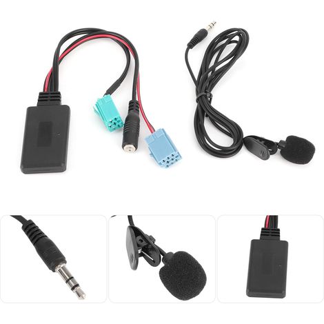Adaptateur Audio Bluetooth De Voiture, Câble Audio Bluetooth 6 Broches, Adaptateur Bluetooth, Câble Auxiliaire De Voiture Avec Microphone, Adaptateur Audio Mains Libres Bluetooth pour Clio Espace (1/5)