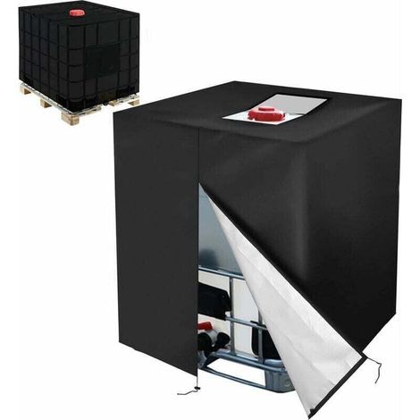 Bâche De Réservoir D'eau,Bache Pour Cuve 1000L IBC,420D Noir Couvercle Bâche Couverture Réservoir IBC Anti-UV Anti-poussière Couverture Container Réservoir IBC Bâche De Protection Cuve IBC