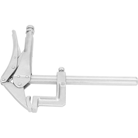 Étau d'établi robuste à barre coulissante réglable et pointue en acier au chrome-vanadium, adapté au travail du bois. (1/5)