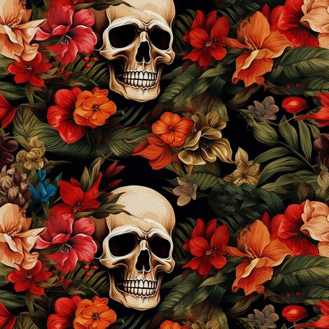 Tela Oxford decorativa para exteriores - Motivo de calavera I DX4858 (1/5)