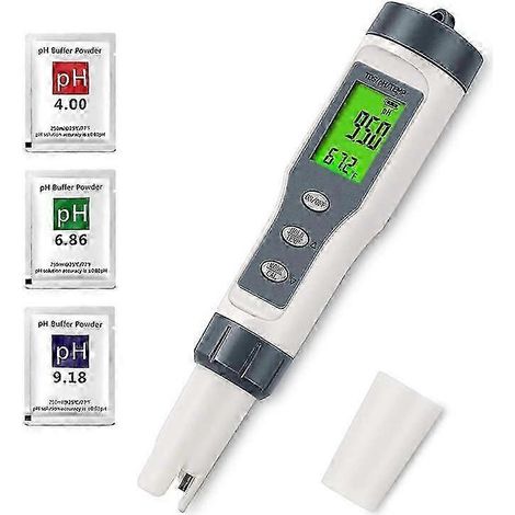 Ce pH-mètre numérique 3 en 1 convient à la mesure de la qualité de l'eau (TDS/pH/température). C'est un instrument de test de la qualité de l'eau adapté à l'eau potable, aux piscines et à la culture h (1/5)
