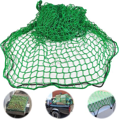 Red de remolque extensible de 1,5 x 2,2 m para asegurar la carga, color verde