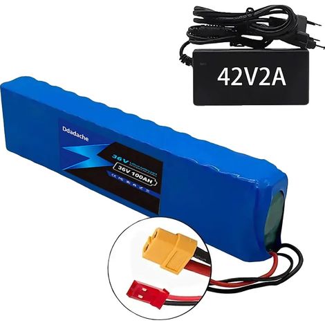 Pack de batterie lithium, capacité 100Ah, tension 36V, XT60-JST (1/2)