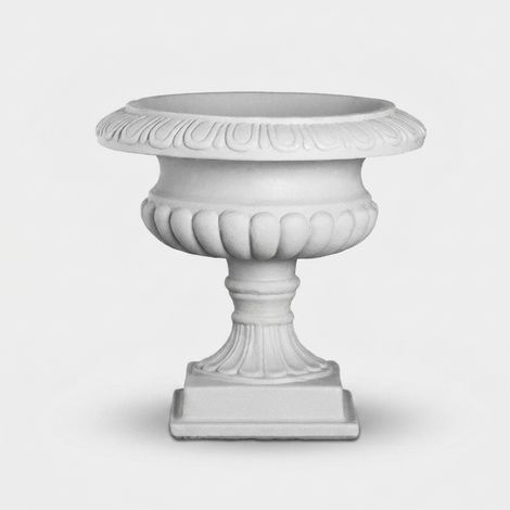Vase d'extérieur décoré en polyéthylène Calice Decorato - Blanc (1/3)