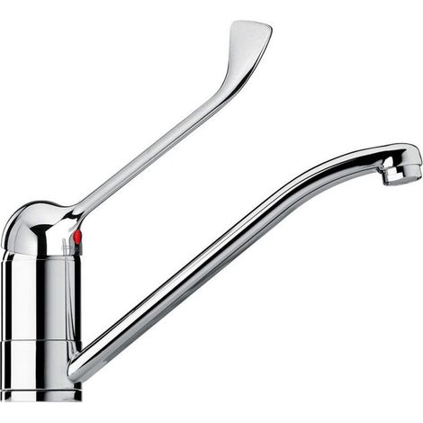 TrAdE Shop Traesio - Rubinetto Miscelatore Lavabo Comando A Gomito Con Leva Lunga Clinica Ristorante - (1/3)