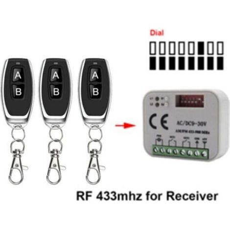 Garagentor-Fernbedienung 433–868 MHz RX Multi 300–900 MHz AC/DC 9–30 V (1/4)