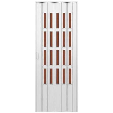 PORTE D'AMEUBLEMENT POUR INTÉRIEUR À SOUFFLET AVEC VERRE NIAGARA BRONZE Dimensions : 100 x 214 cm