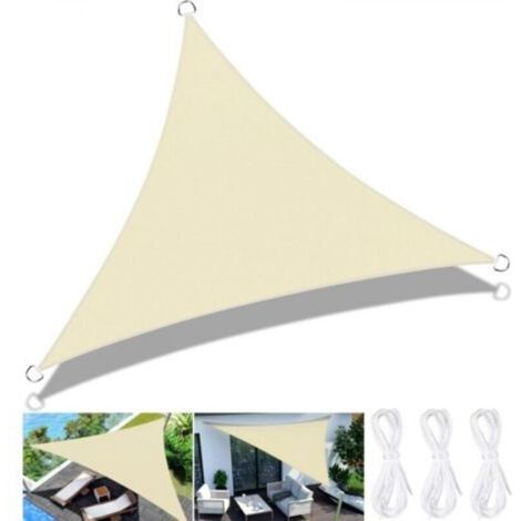 Voile d'ombrage Triangulaire 3x3x3m,Terrasse Imperméable Voile d'ombrage,Résistant Aux UV,Voile d'ombrage Jardin pour en Plein air avec Corde (1/5)