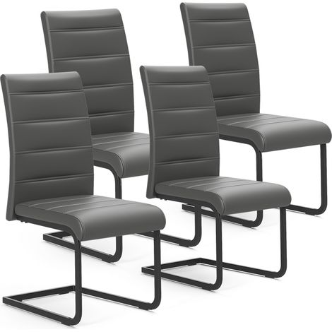 Sedia a sbalzo Salvo, Grigio/Nero, Set da 4, Vicco (1/5)