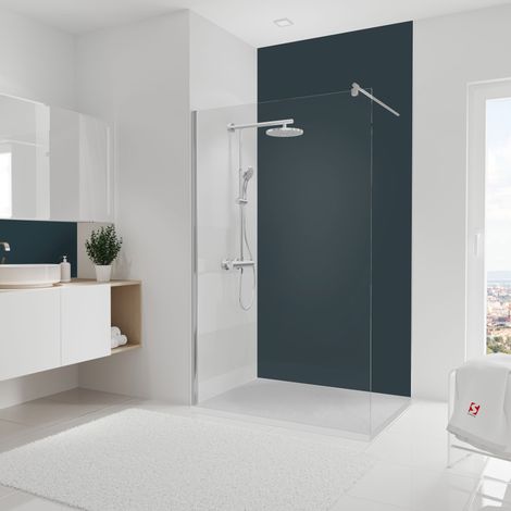 Schulte – Panneau mural de douche anthracite 120 x 255 cm – Composite en aluminium – Épaisseur 3 mm – Surface hydrofuge et imperméable
